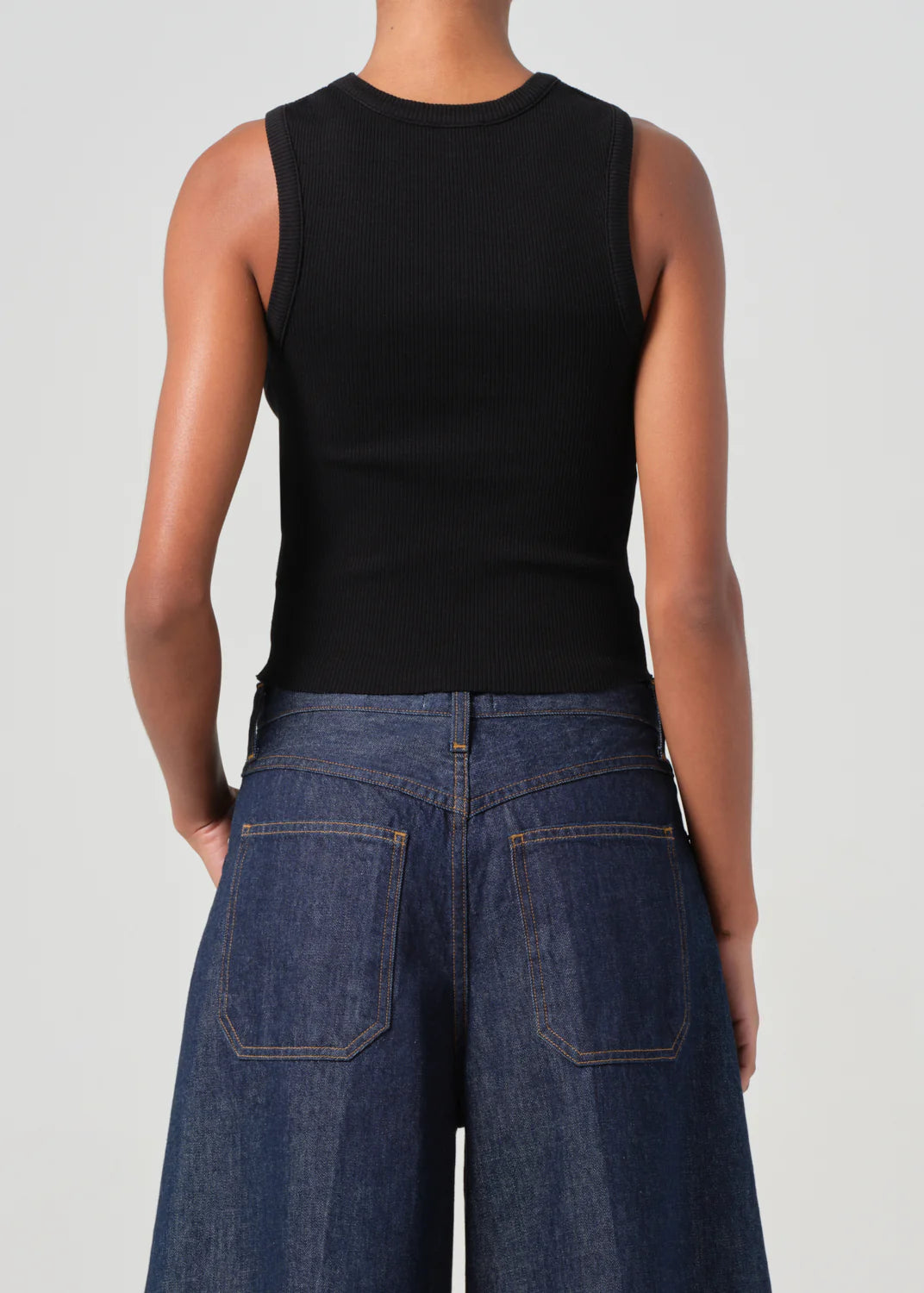 Shrunken Poppy Tank in Black