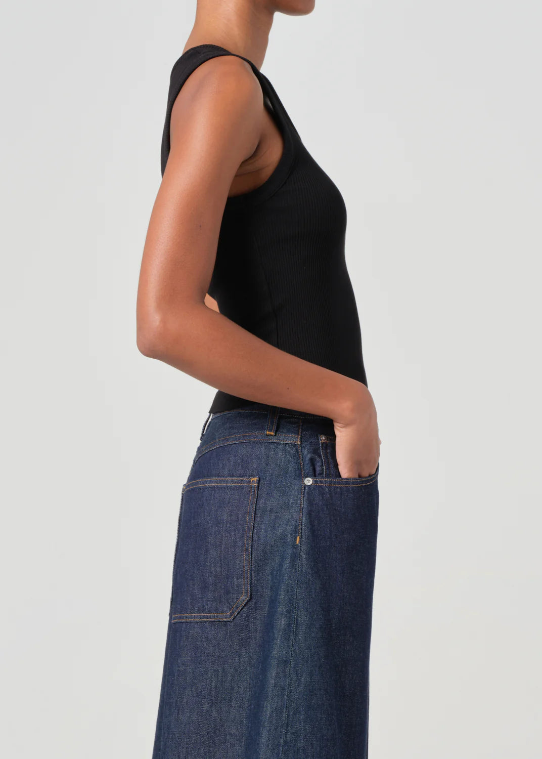 Shrunken Poppy Tank in Black
