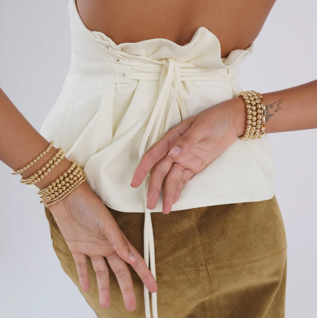 6MM Ball Bracelet in Gold | 6.5"