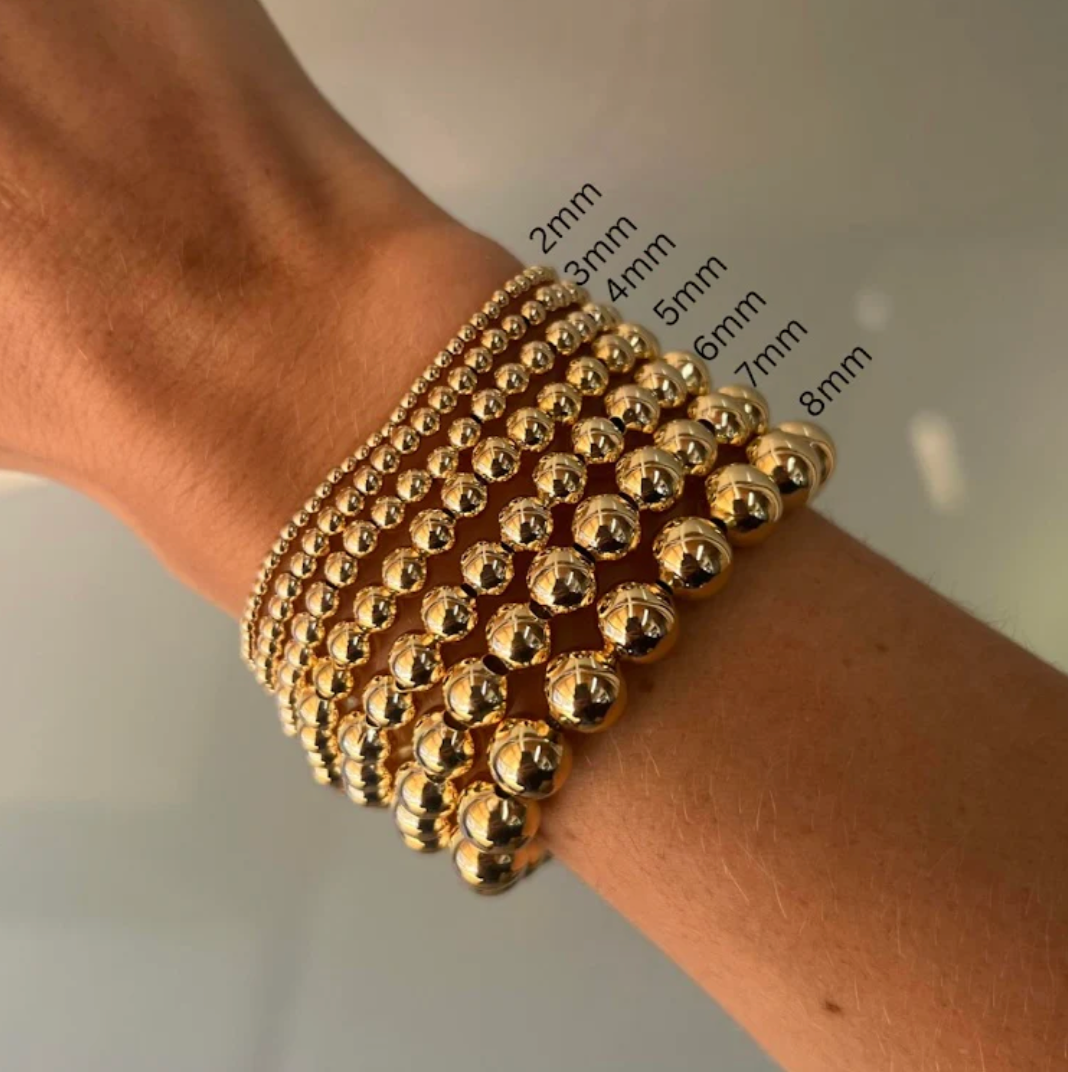 6MM Ball Bracelet in Gold | 6.5"