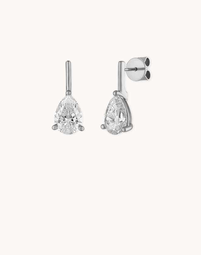 Linea Pear Stud in Sterling Silver | Small