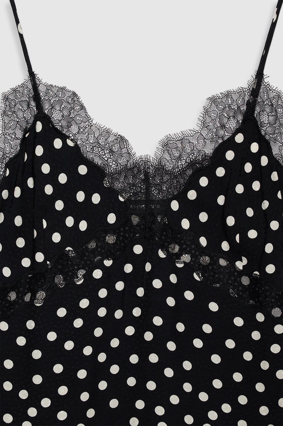 Amelie Camisole in Black and White Double Dot Jacquard