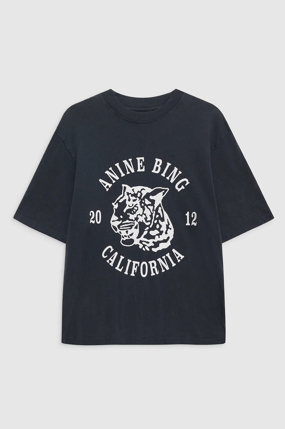 Avi Tee Collegiate Leopard in Washed Charcoal