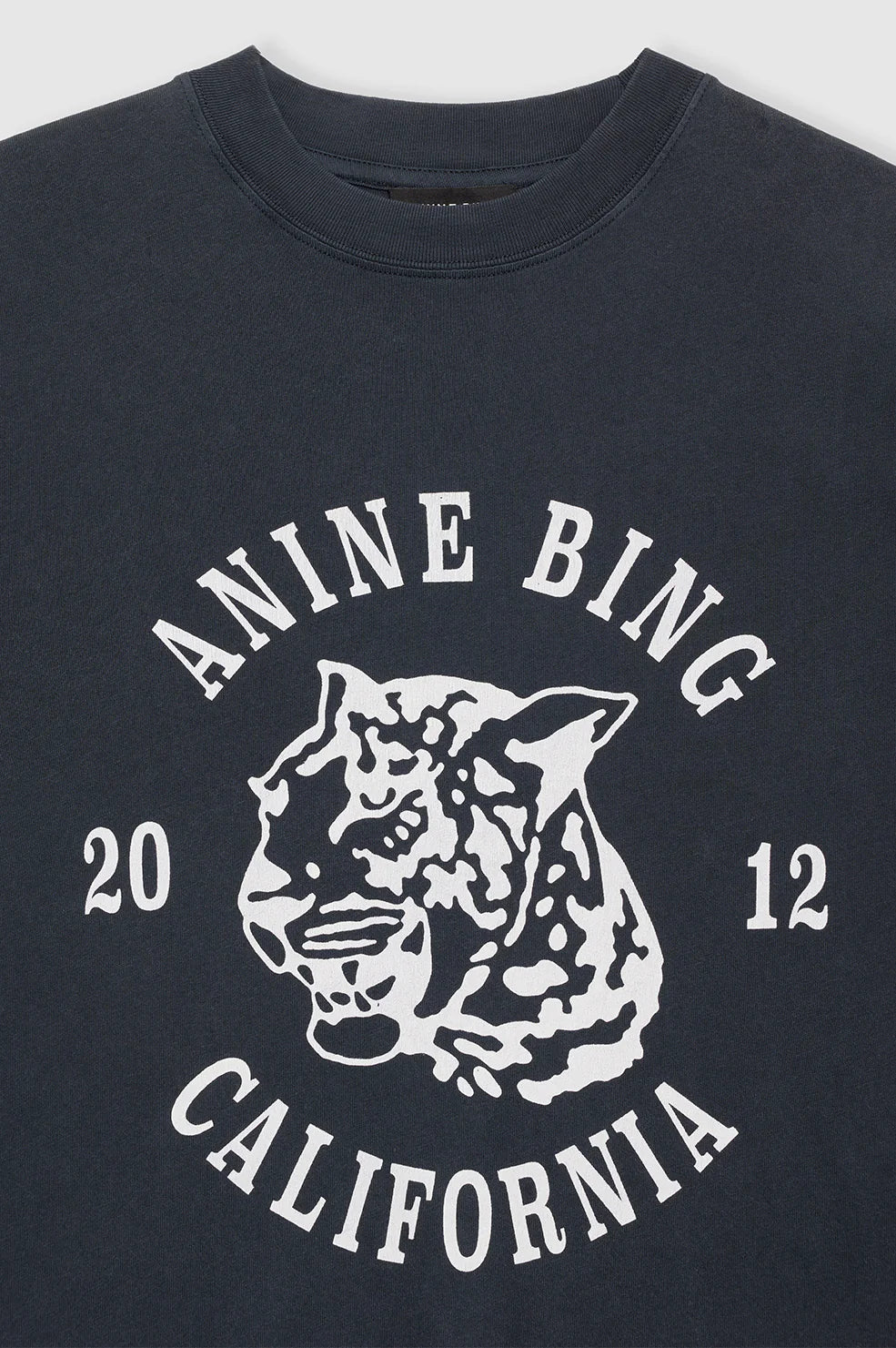 Avi Tee Collegiate Leopard in Washed Charcoal