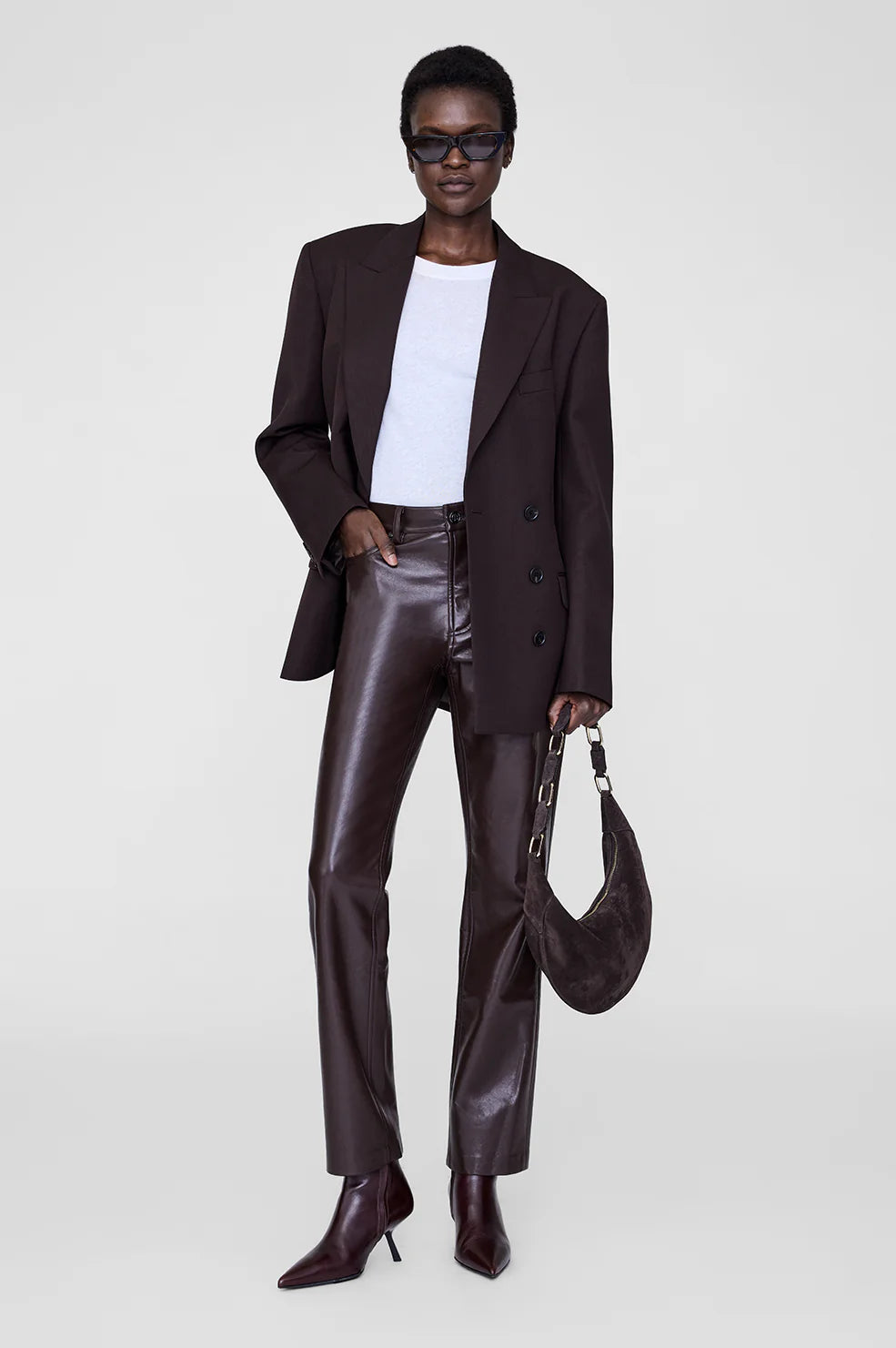Bruno Pant in Deep Brown Recycled Leather
