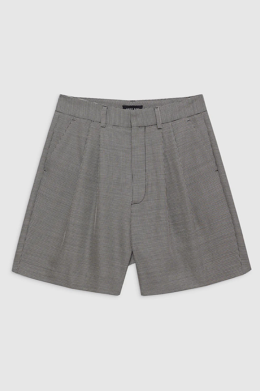 Carrie Short in Black and White Mini Houndstooth