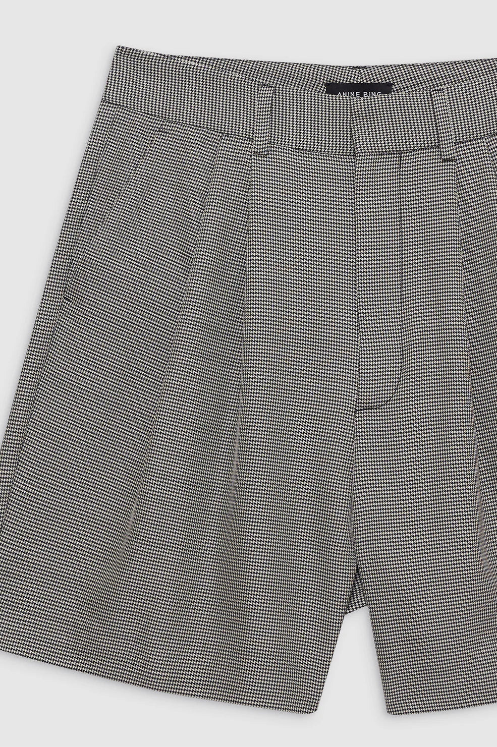 Carrie Short in Black and White Mini Houndstooth