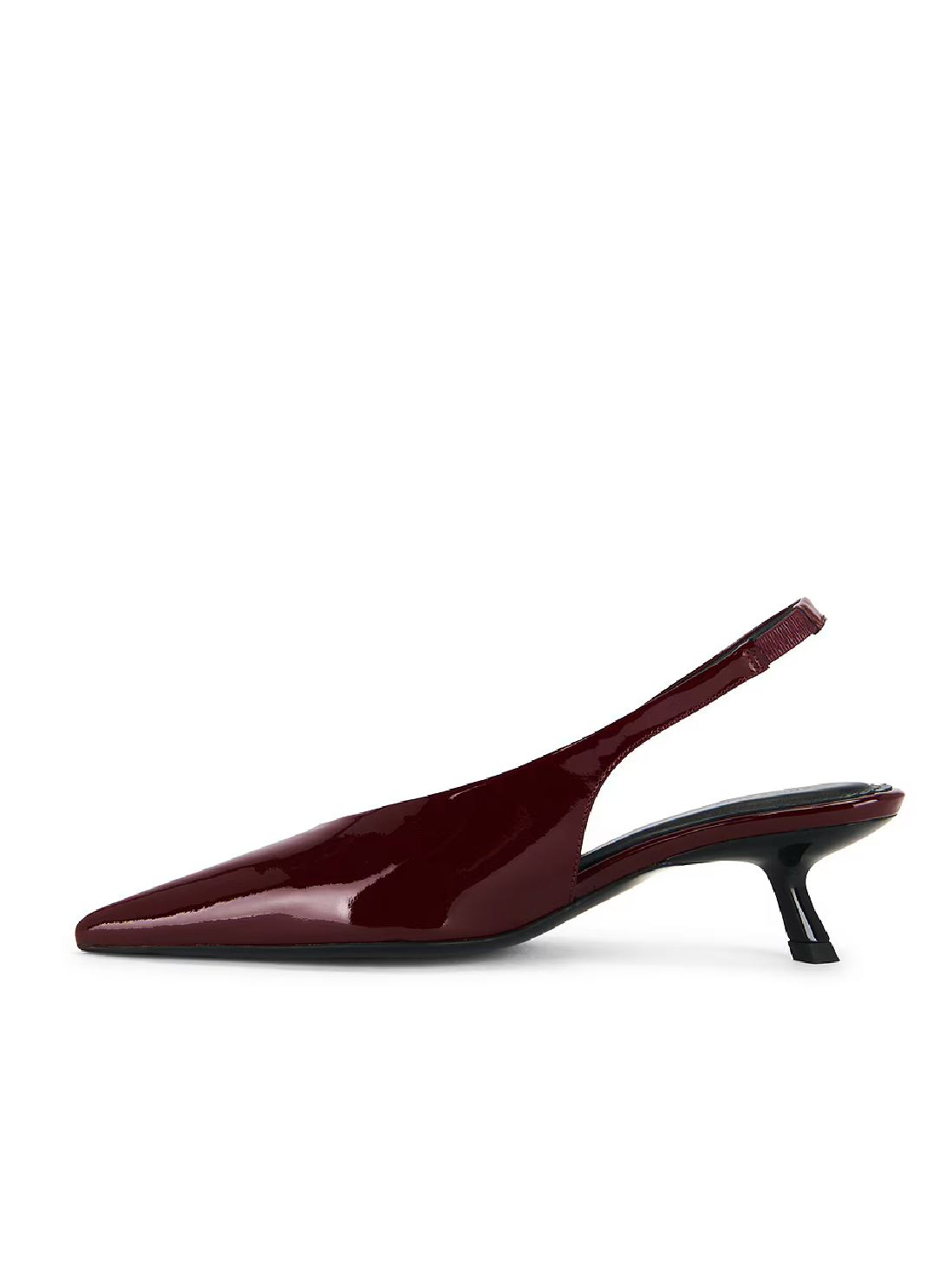 Anine Bing Hilda Slingback Pumps in Oxblood Patent
