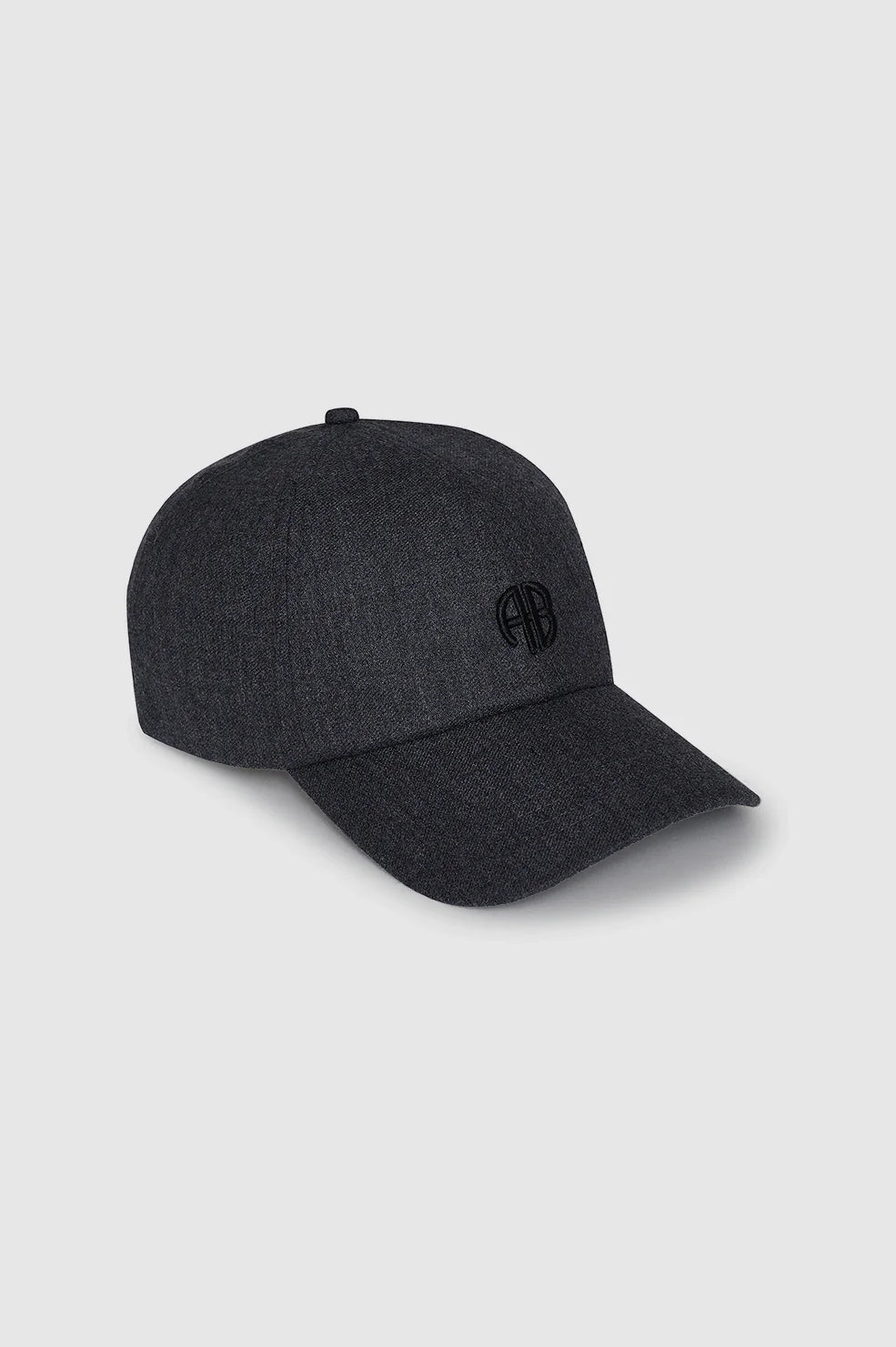Jeremy Baseball Cap AB in Dark Heather Grey Wool