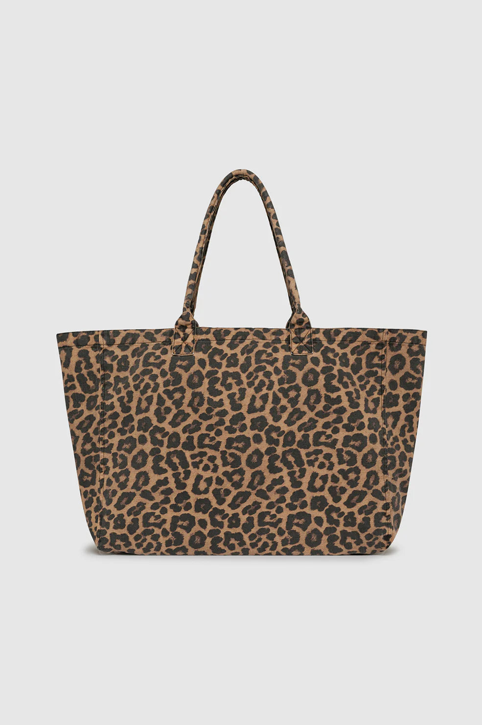 Leo Canvas Tote in Black and Brown Leopard