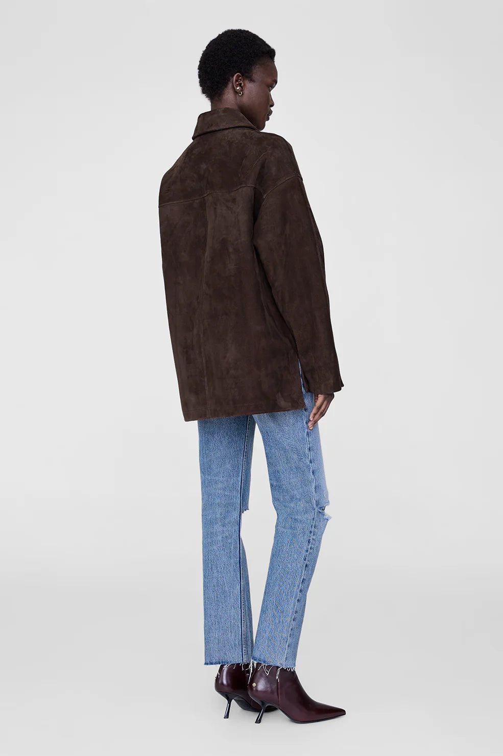 Luca Suede Jacket in Deep Brown