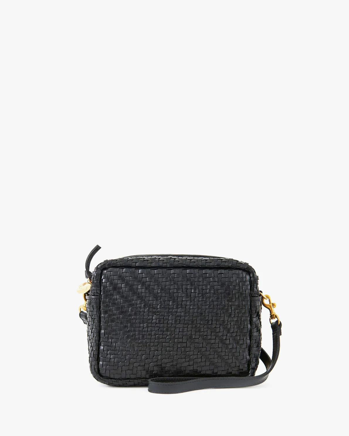 Midi Sac in Black Woven Zig-Zag