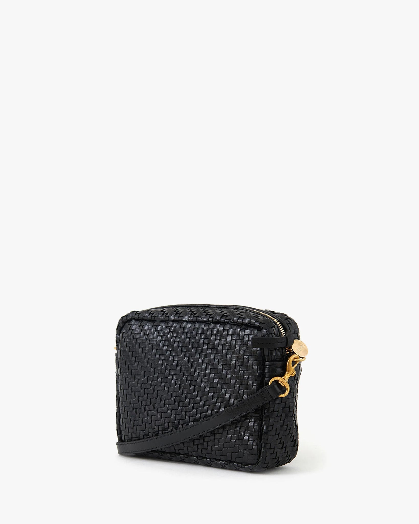 Midi Sac in Black Woven Zig-Zag