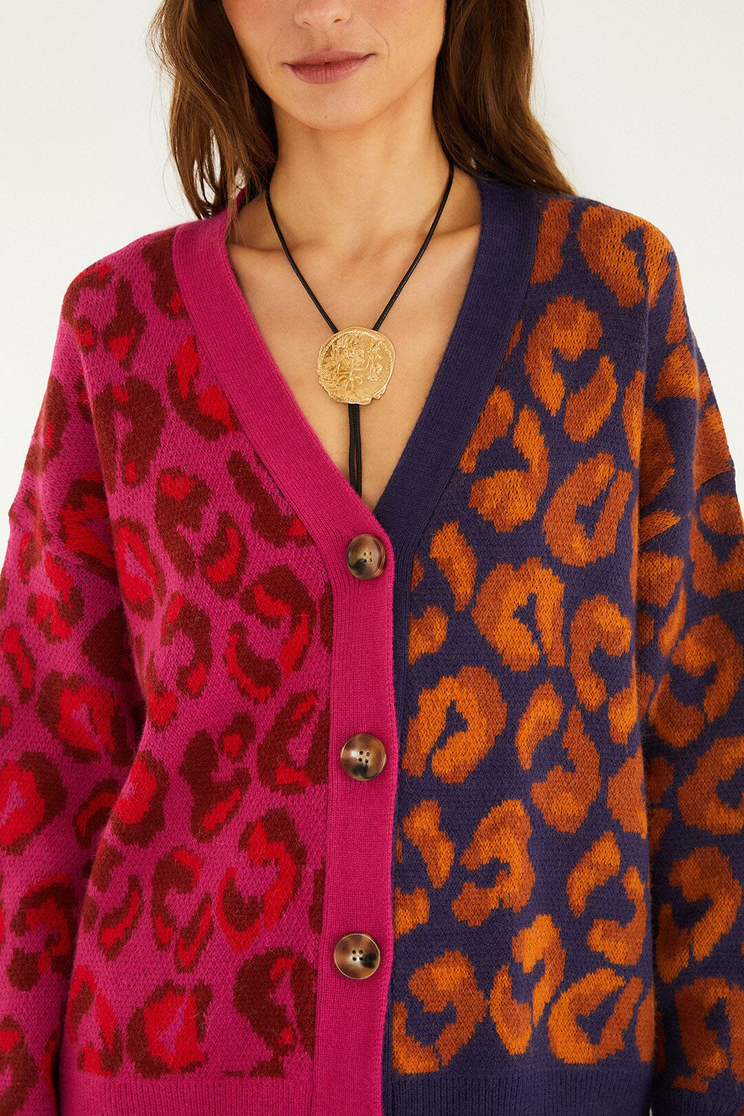 Mixed Ikat Leopard Cardigan