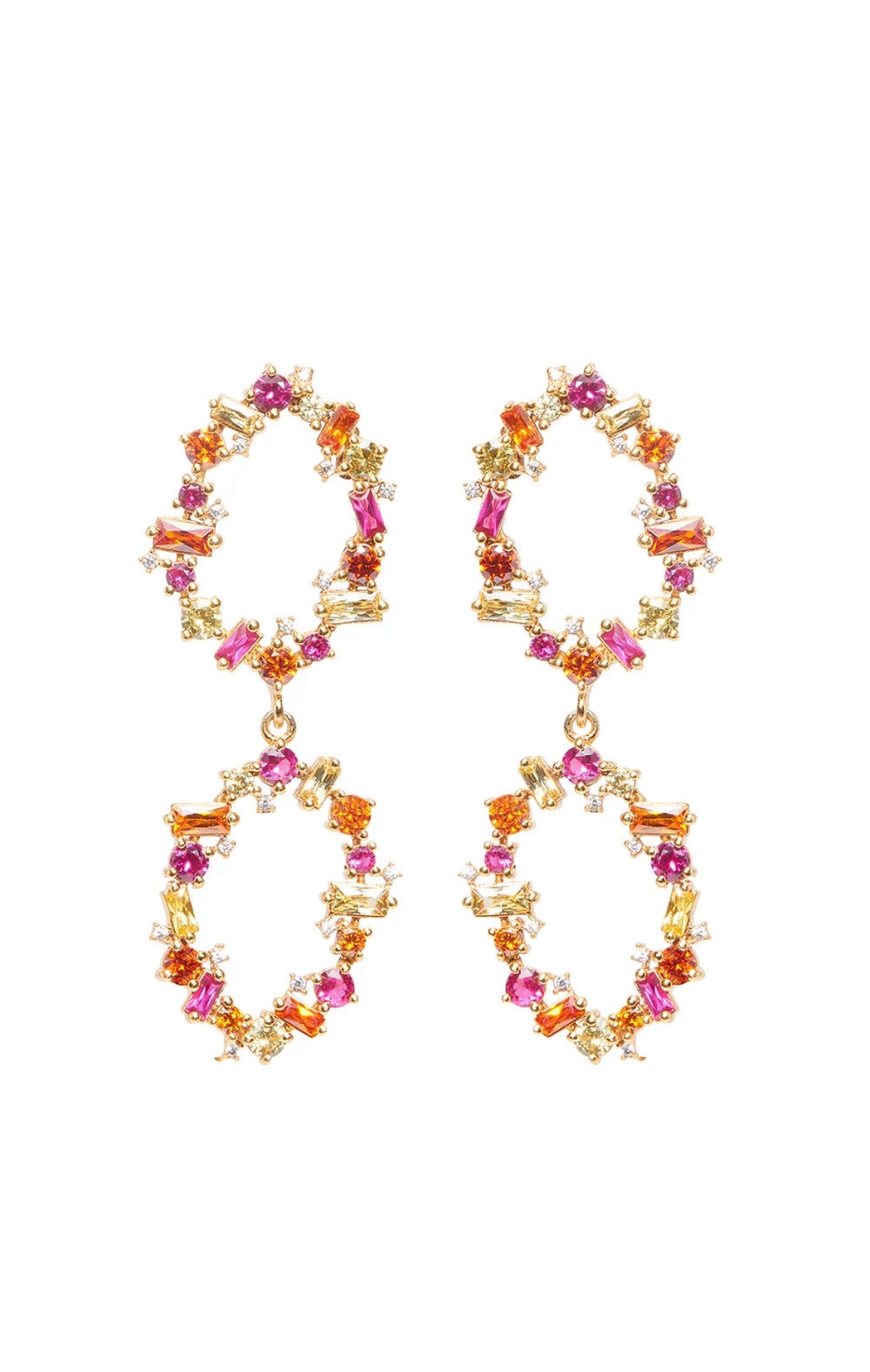 Palm Beach Earrings in Gold/Fire