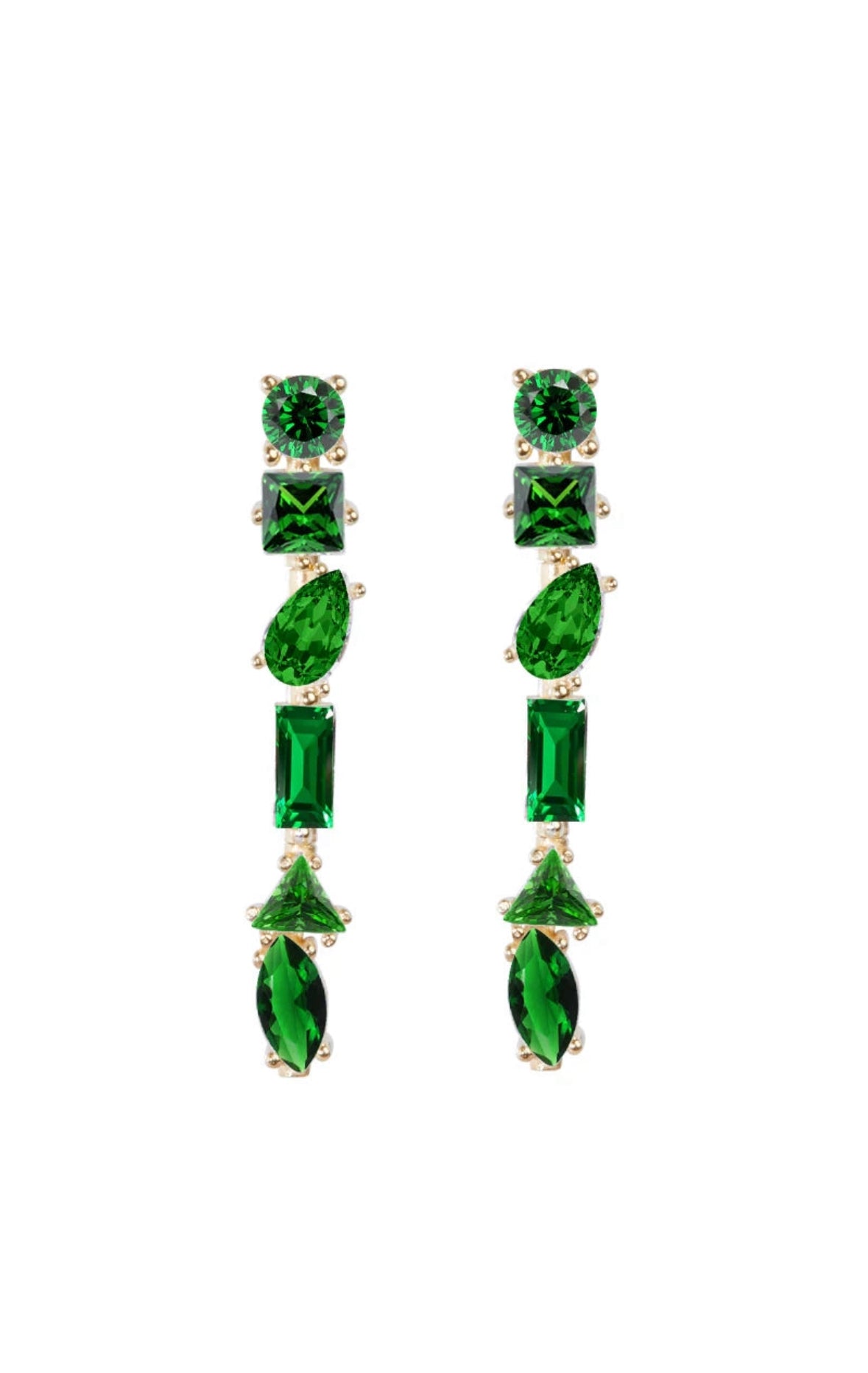 Julie M Earrings in Gold/Emerald