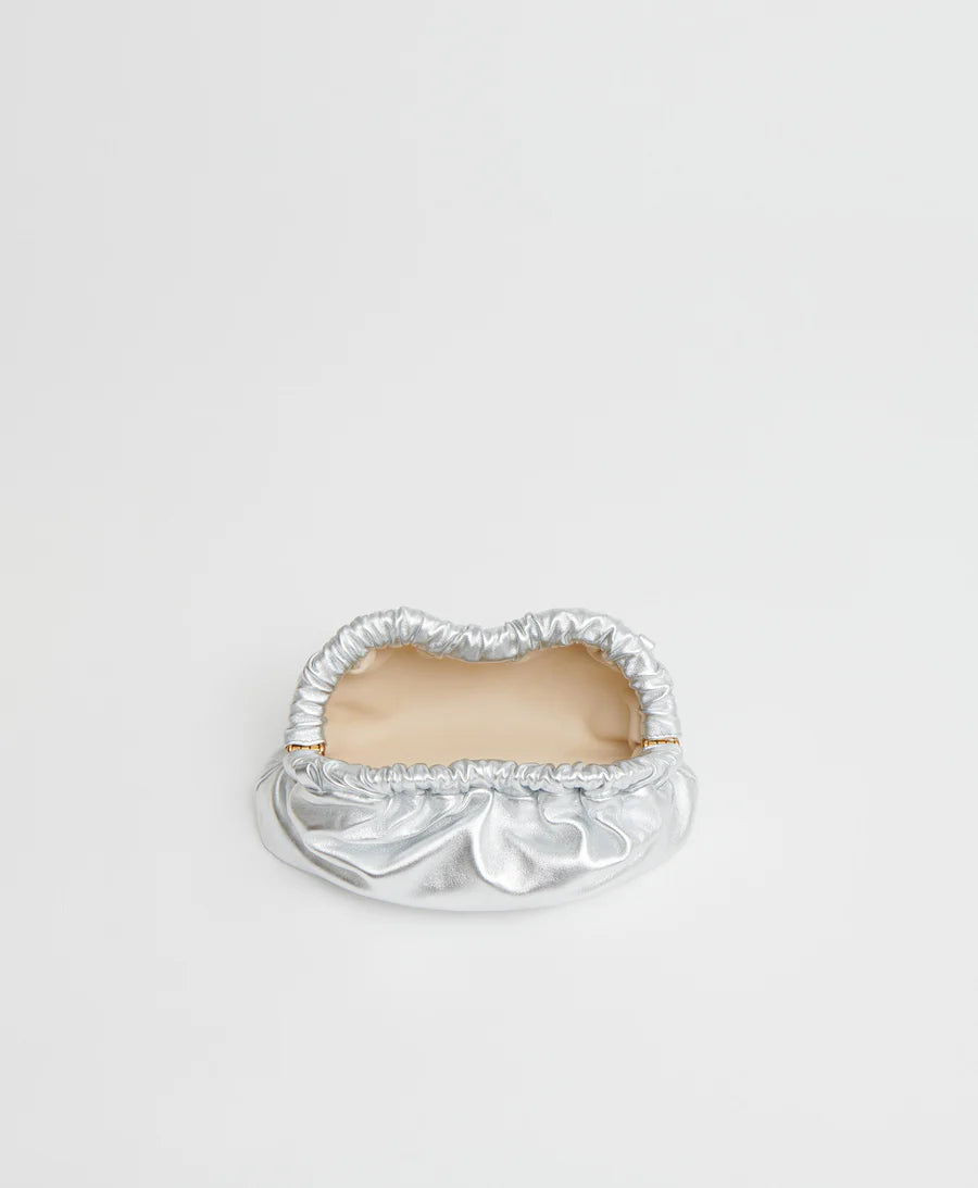 Mini Cloud Clutch in Silver