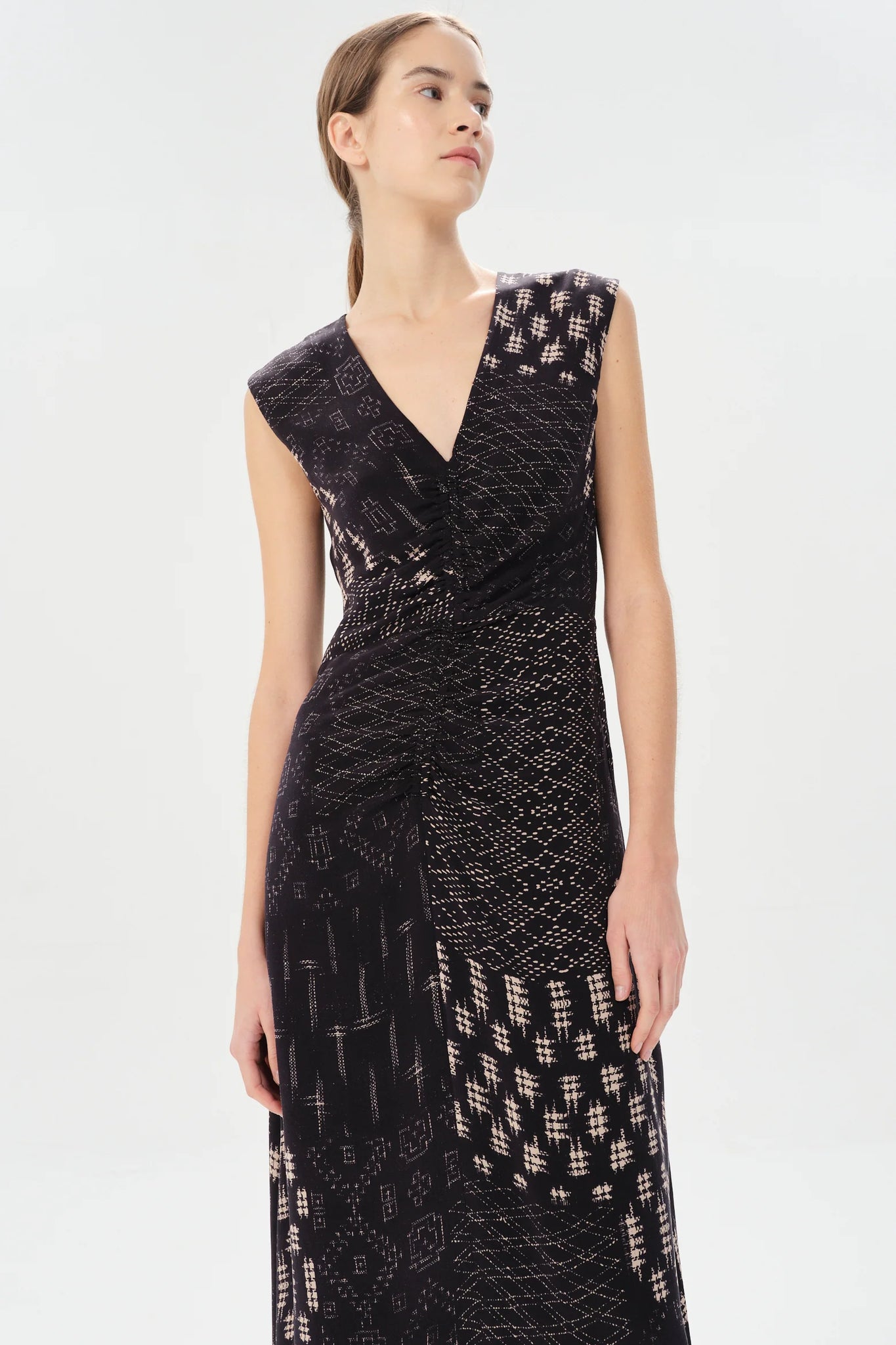 Zarate Tora Long Dress in Navy