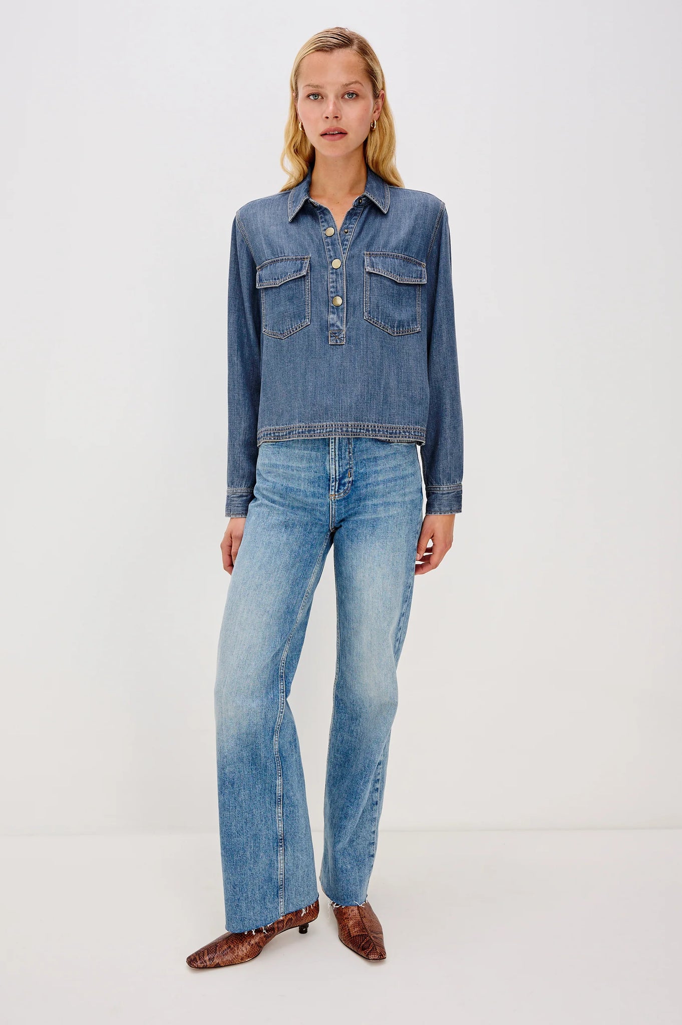 Ports Top in Antique Blue