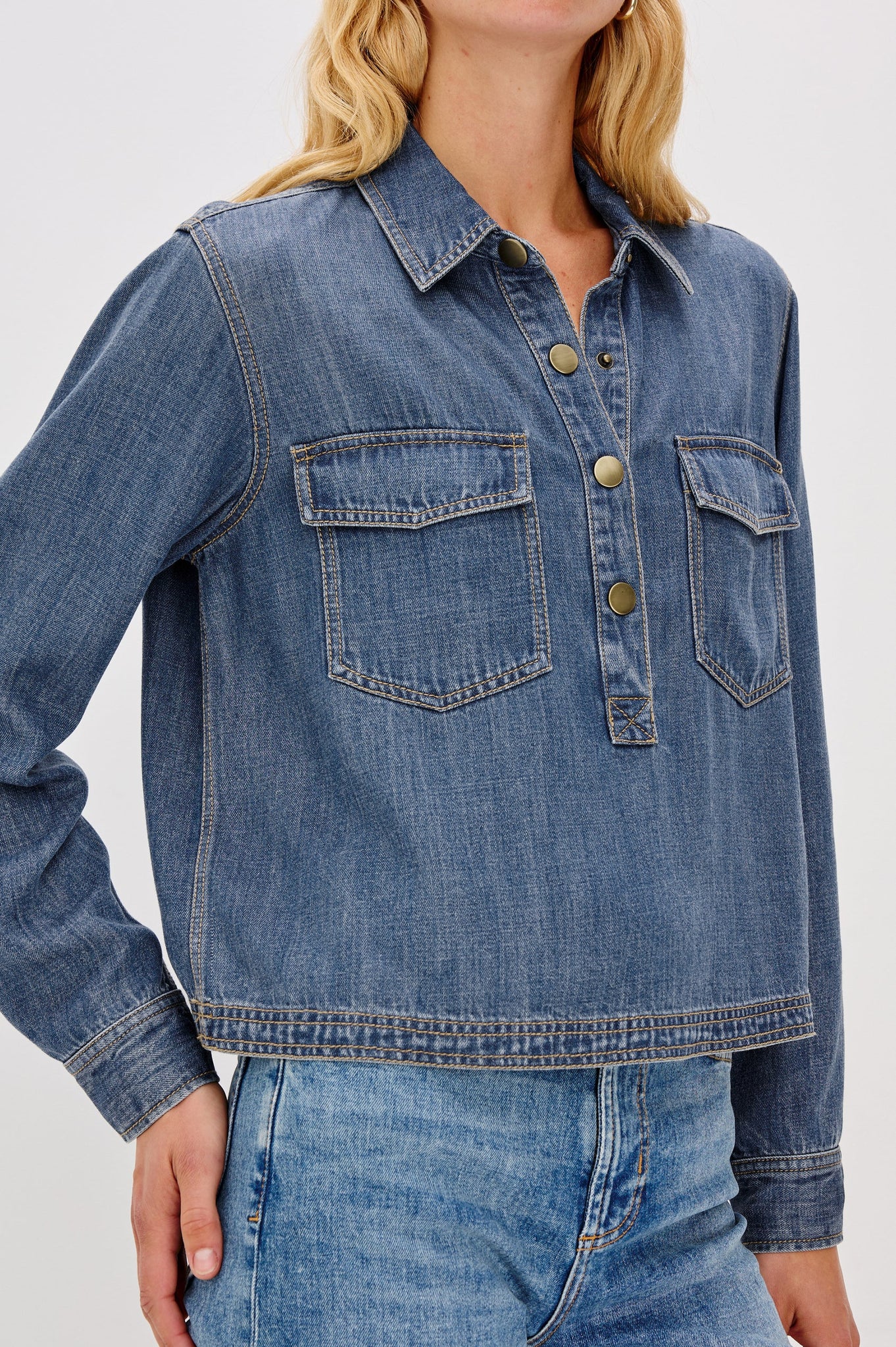 Ports Top in Antique Blue