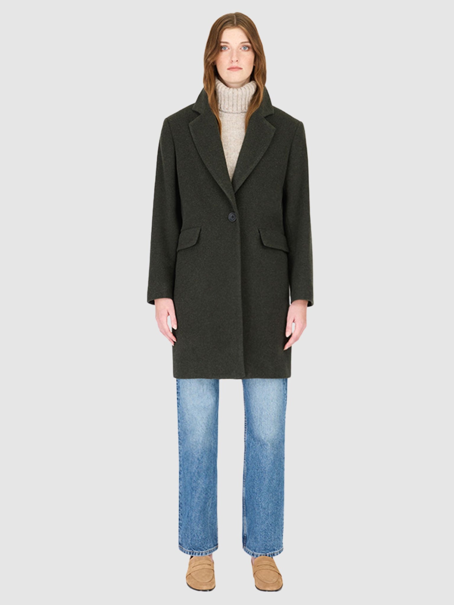 Scarlett Coat in Green Melange