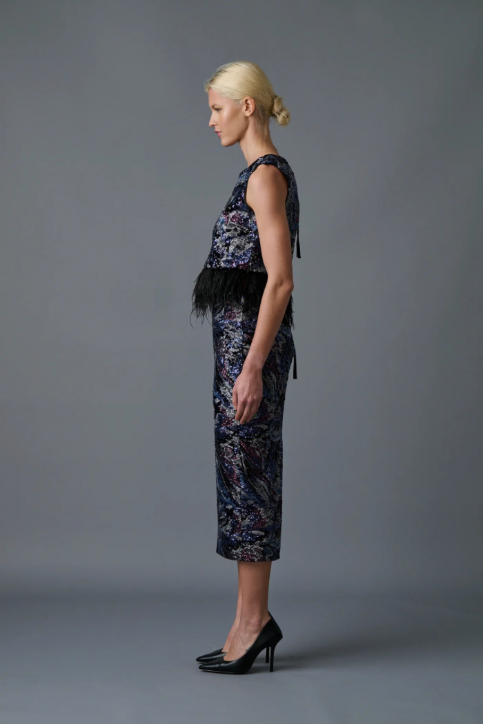 Midnight Abstract Floral Skirt
