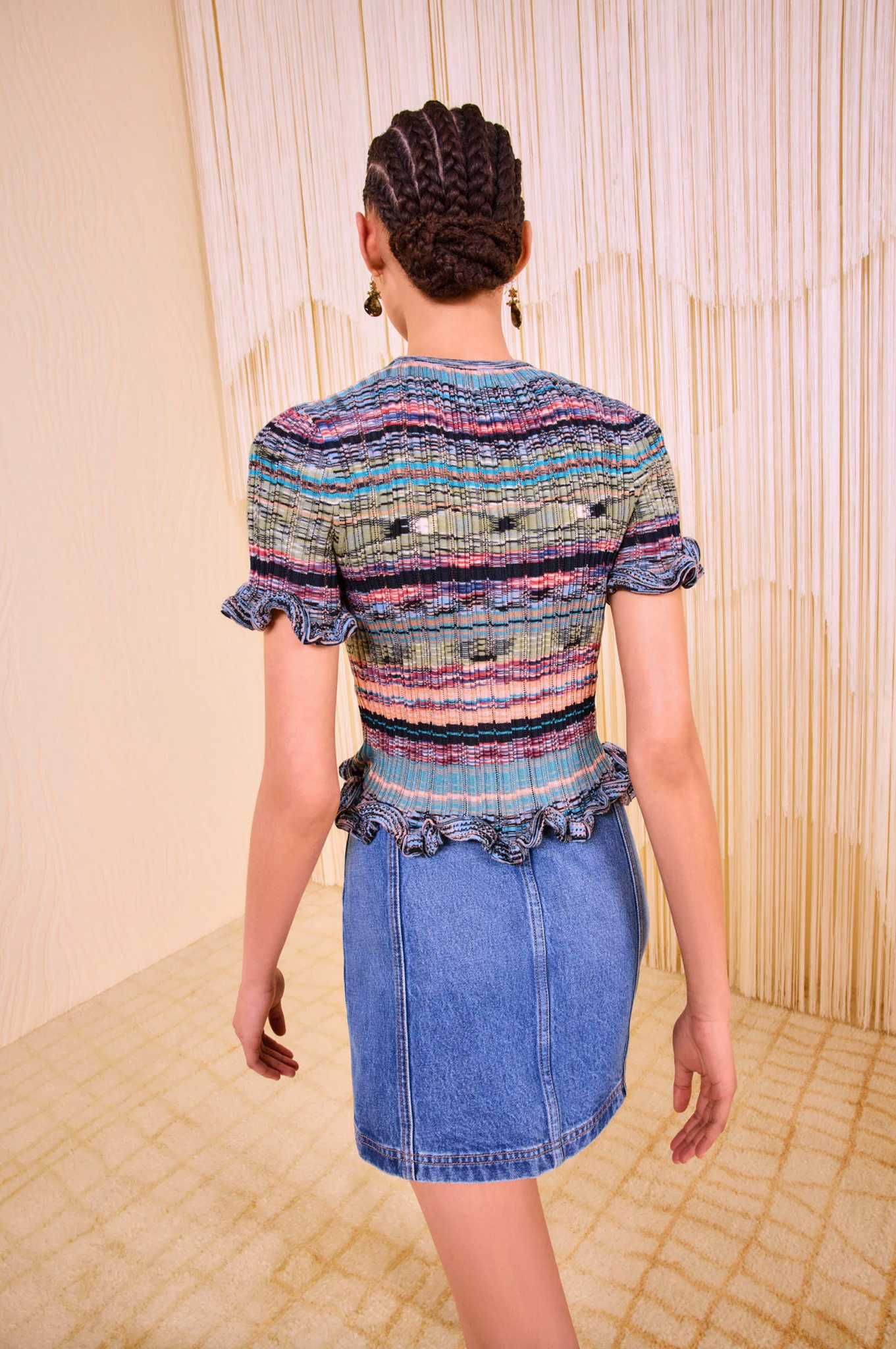 Miya Short Sleeve Knit top in Azurite