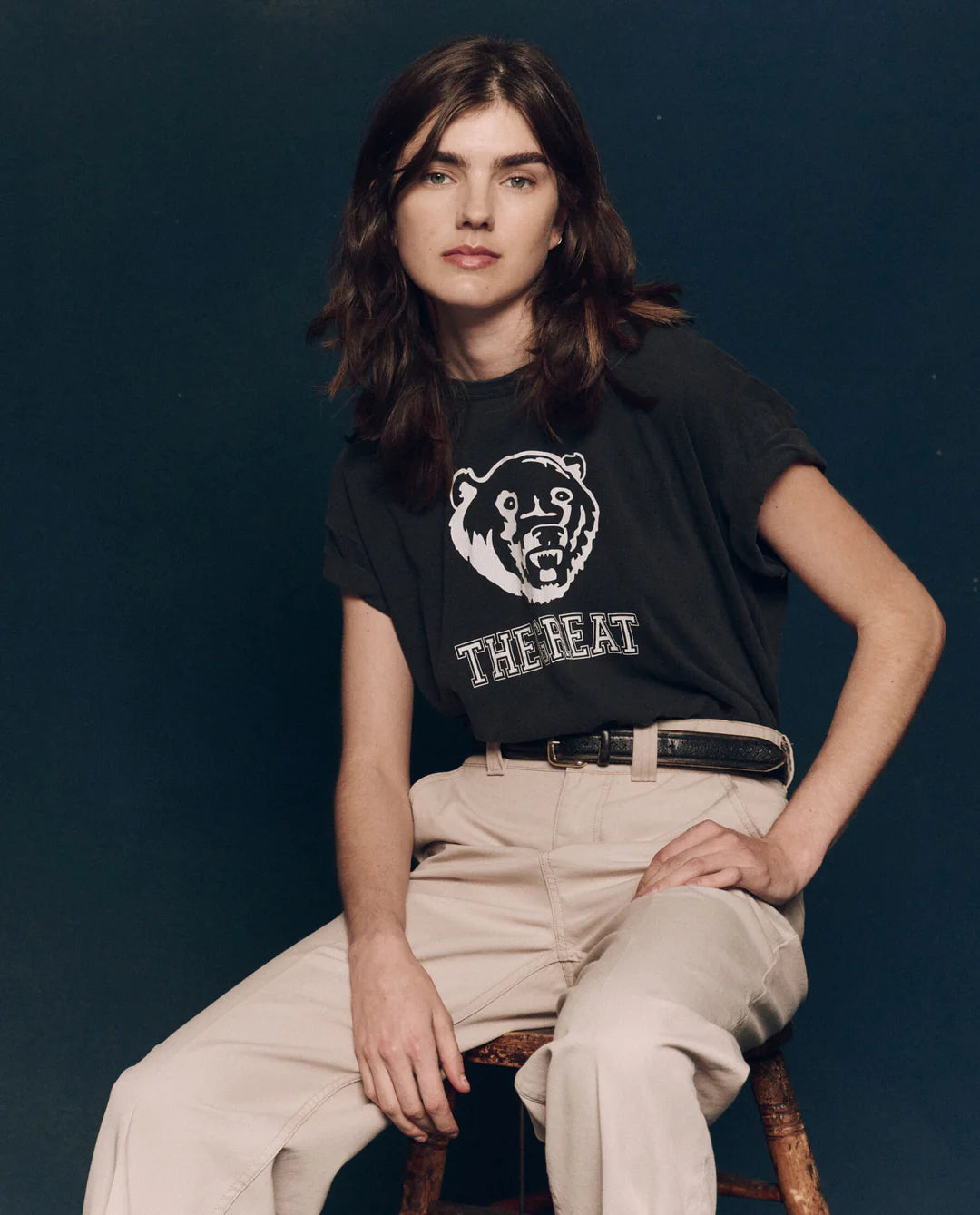 The Boxy Crew. Washed Black with Bear Graphic