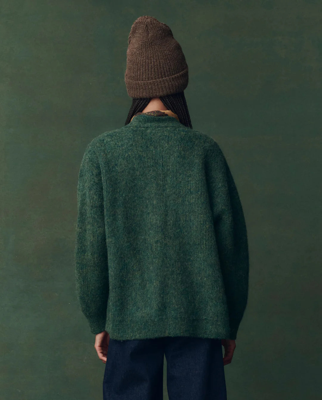 The Brushed Melange Cardigan. Meadow Green