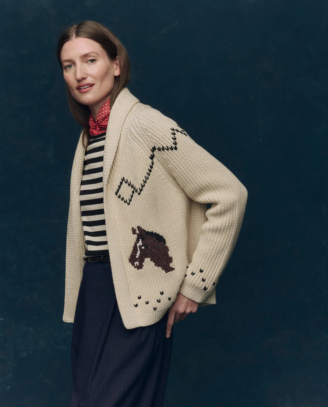 The Horse Lodge Cardigan. Cream