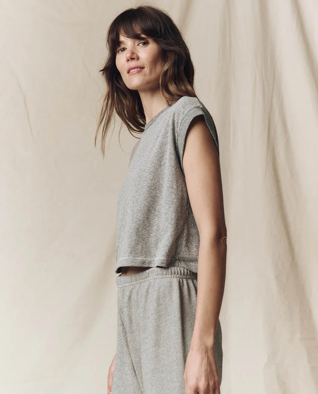 The Square Tee. Heather Grey