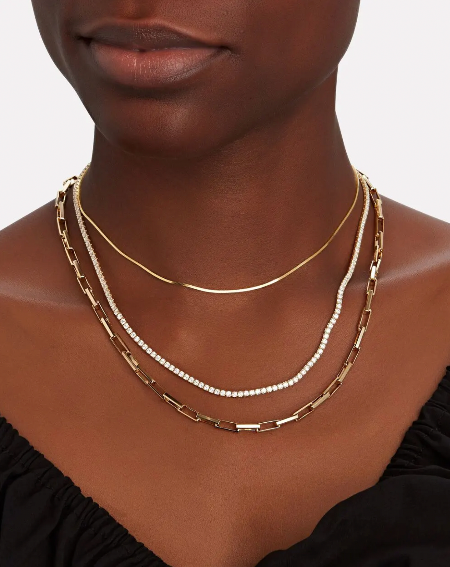 Tish Tennis Necklace in Gold