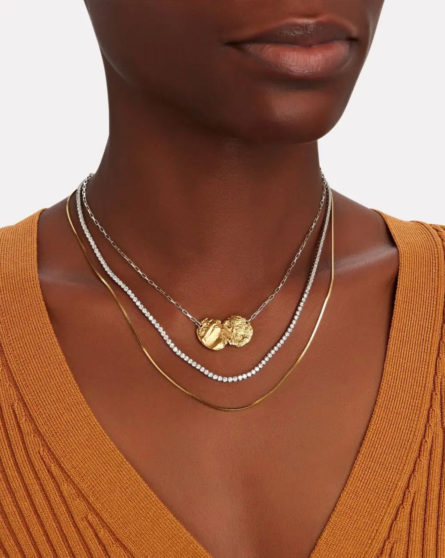 Tish Tennis Necklace in Gold