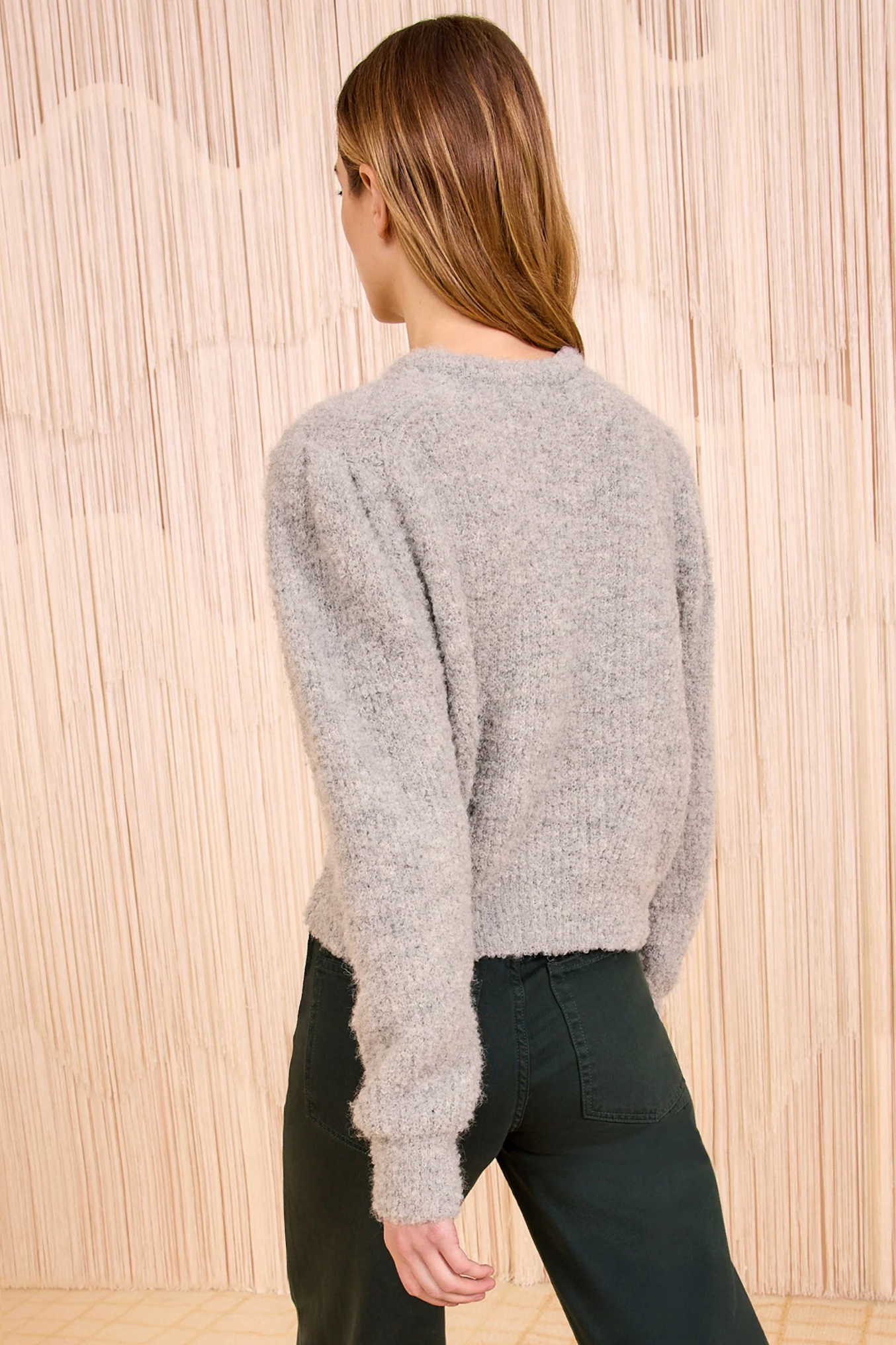 Romily Alpaca Long Sleeve Pullover in Pebble