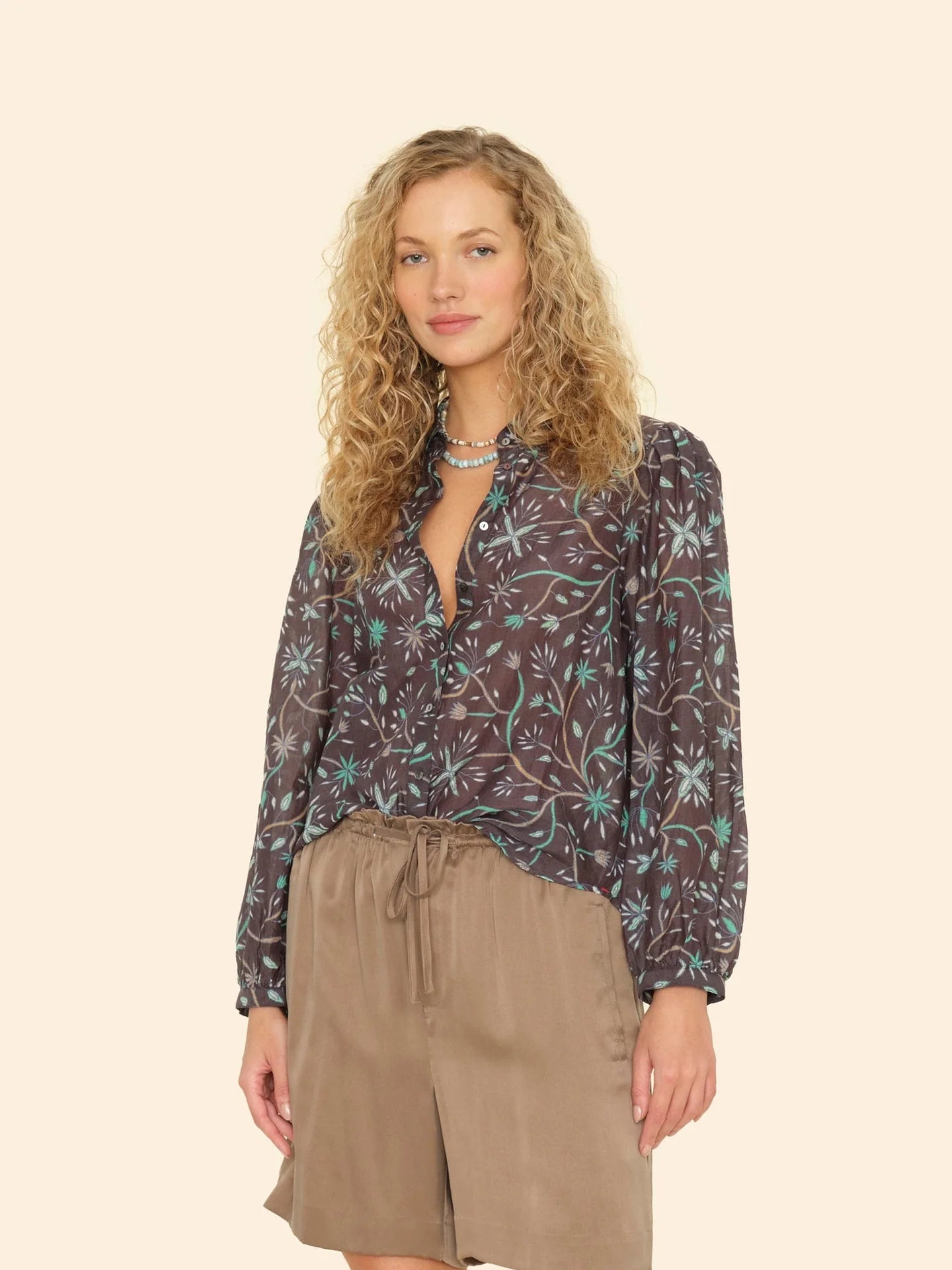 Belle Shirt in Graphite Mint