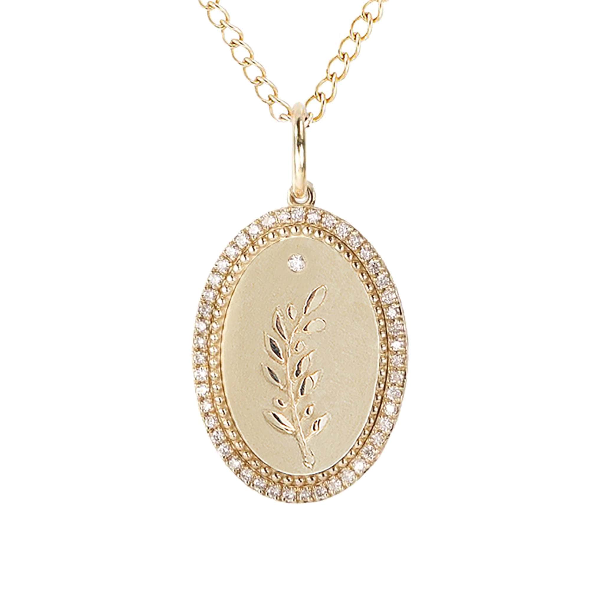 Medium Pave Olive Branch Token