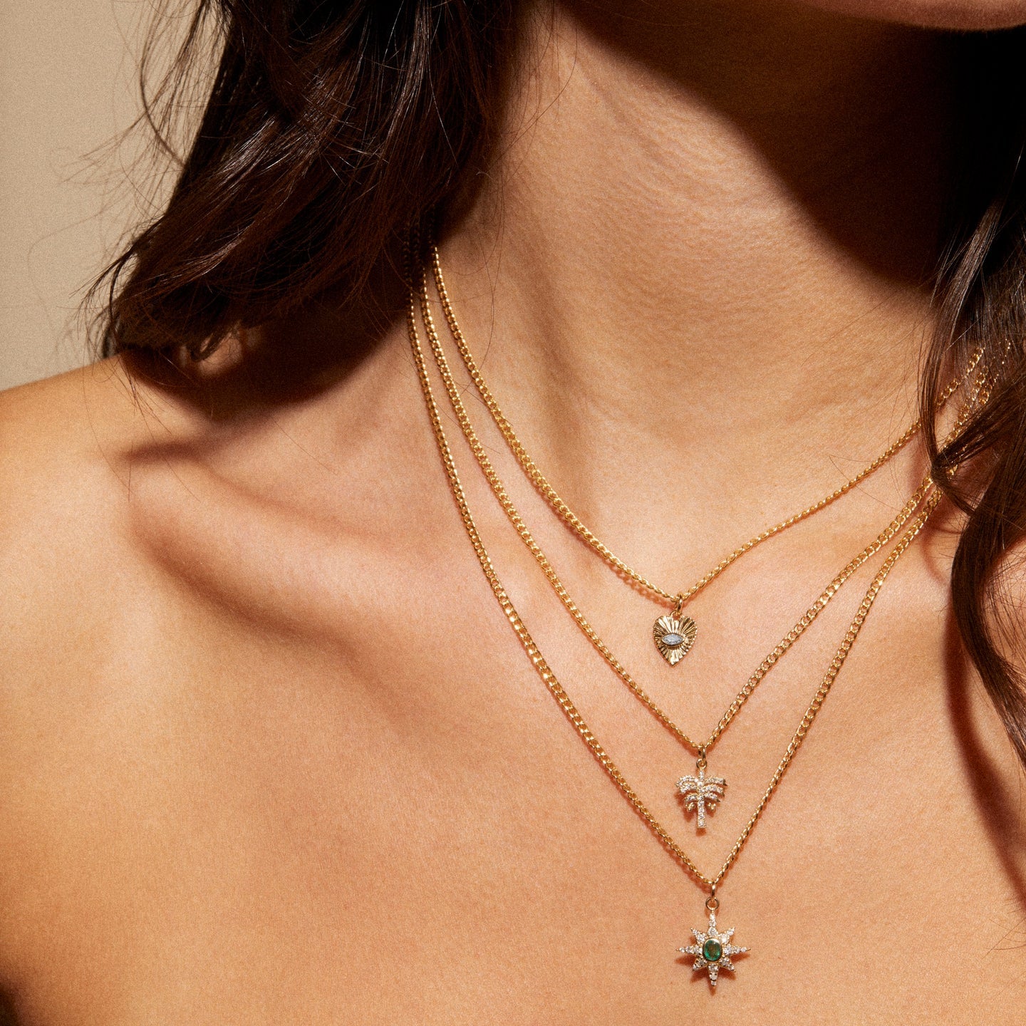 Mini Diamond Sunbeam Heart Charm