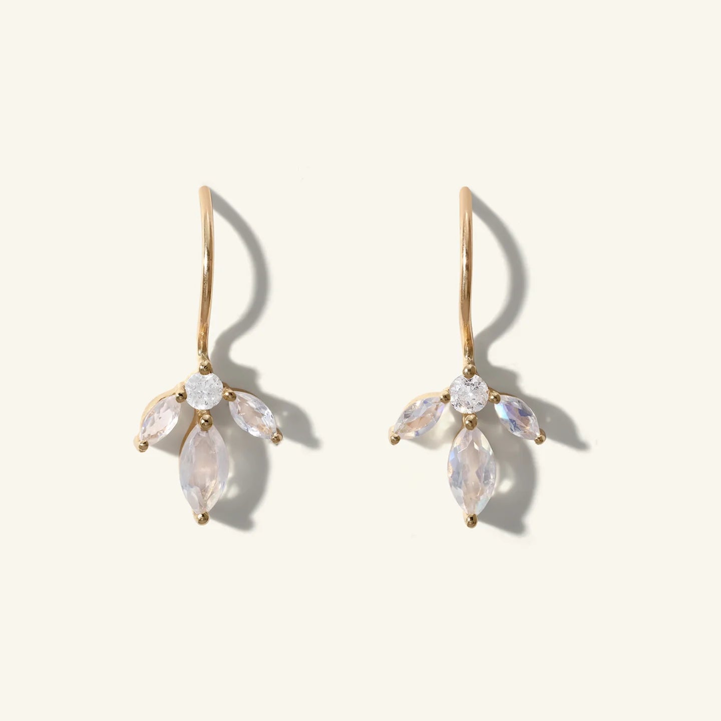 Moonstone Almond Blossom Wire Earrings