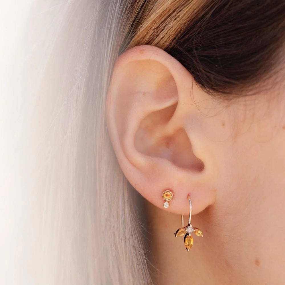 Moonstone Almond Blossom Wire Earrings