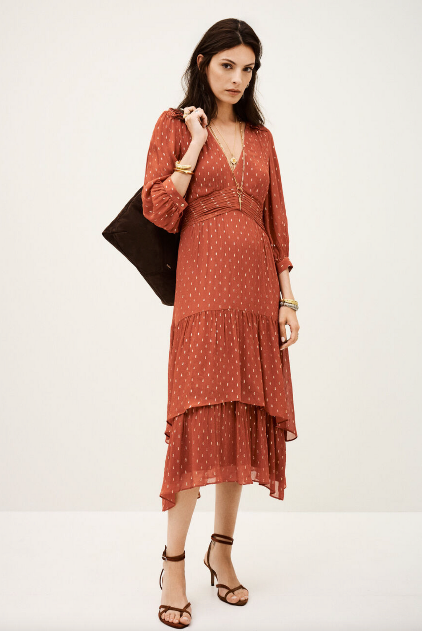 Maia Dress. Brique