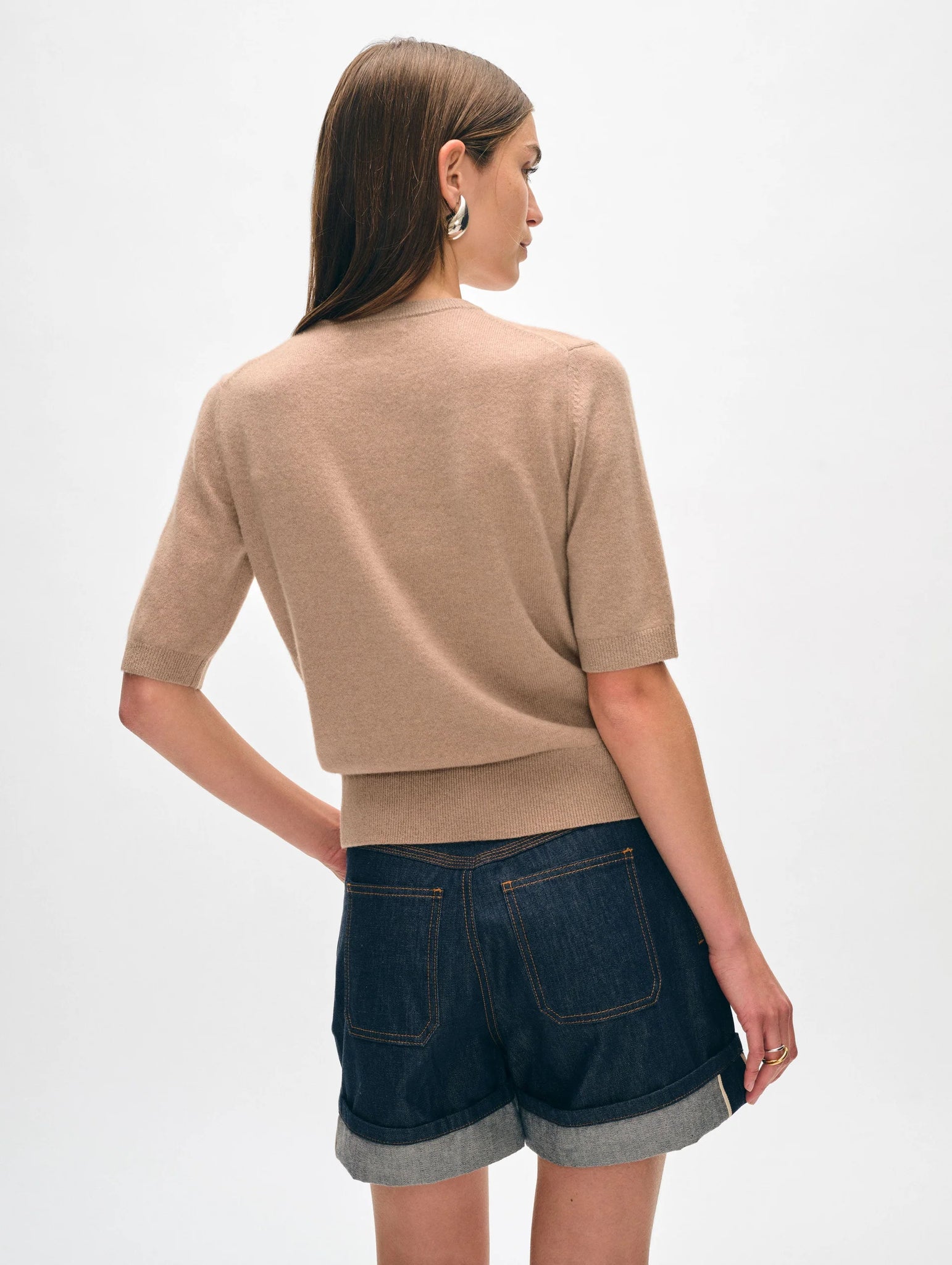 Essential Cashmere Tee in True Camel