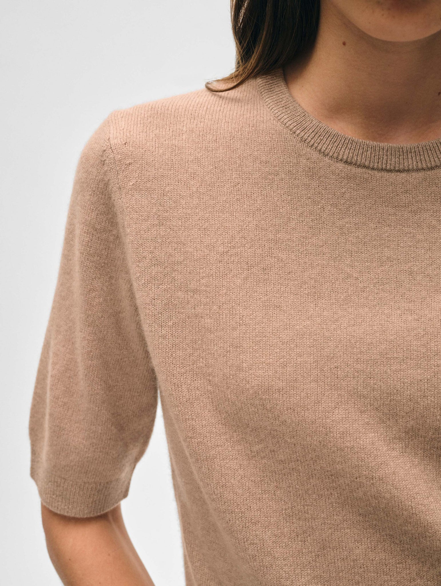 Essential Cashmere Tee in True Camel