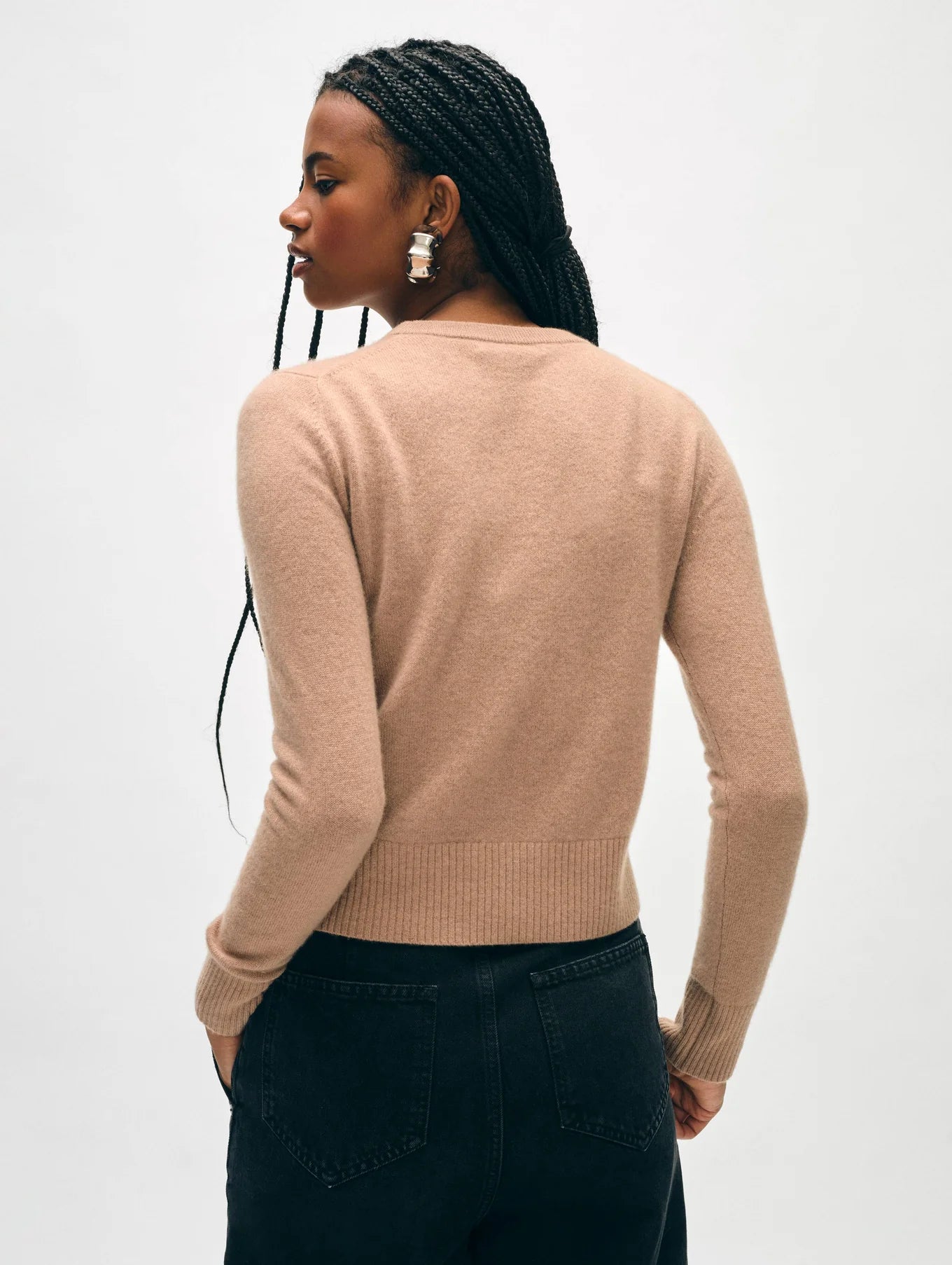 Cashmere Shrunken Crewneck True Camel