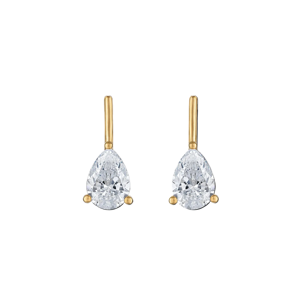 Linea Pear Stud in Gold | Large