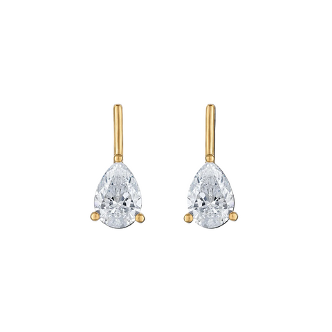 Linea Pear Stud in Gold | Small