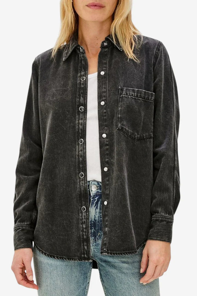 Atticus Shirt in Washed Black