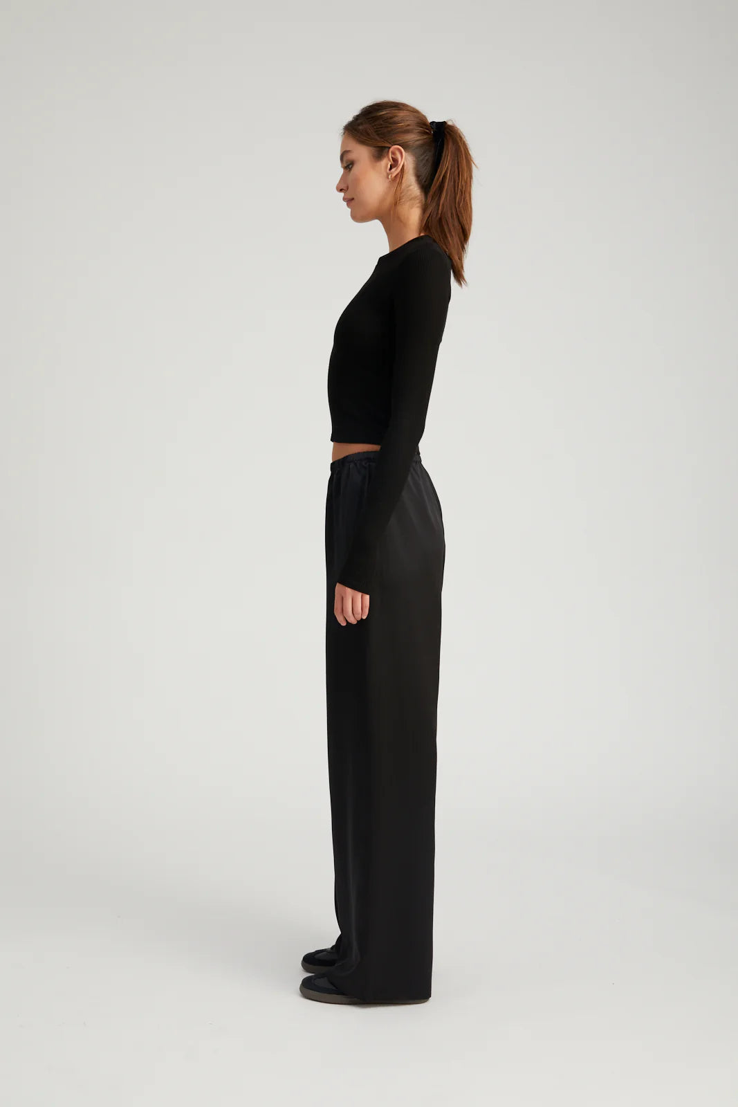 Black Silk Easy Pants