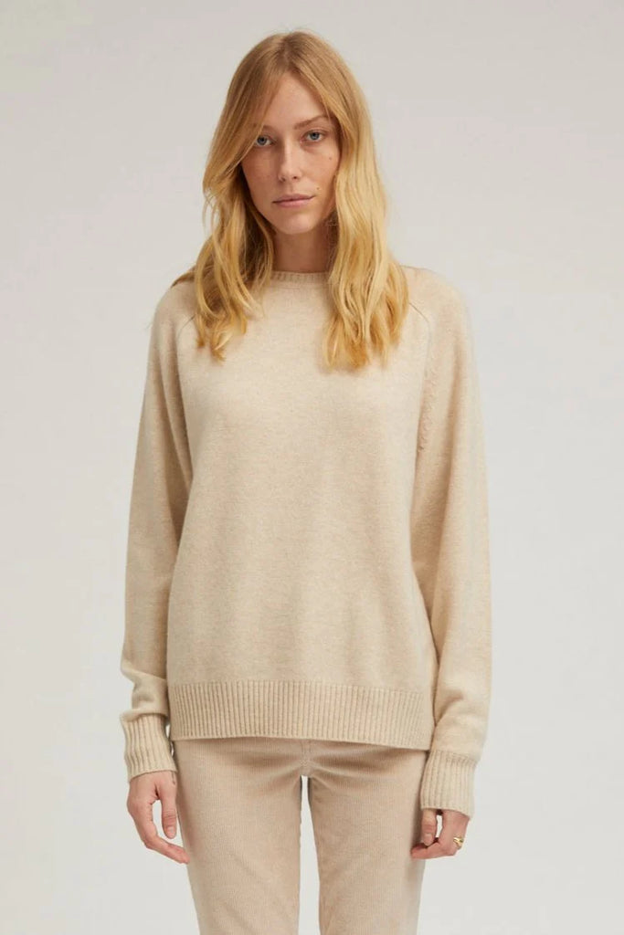 Oyster Cashmere Boyfriend Sweater