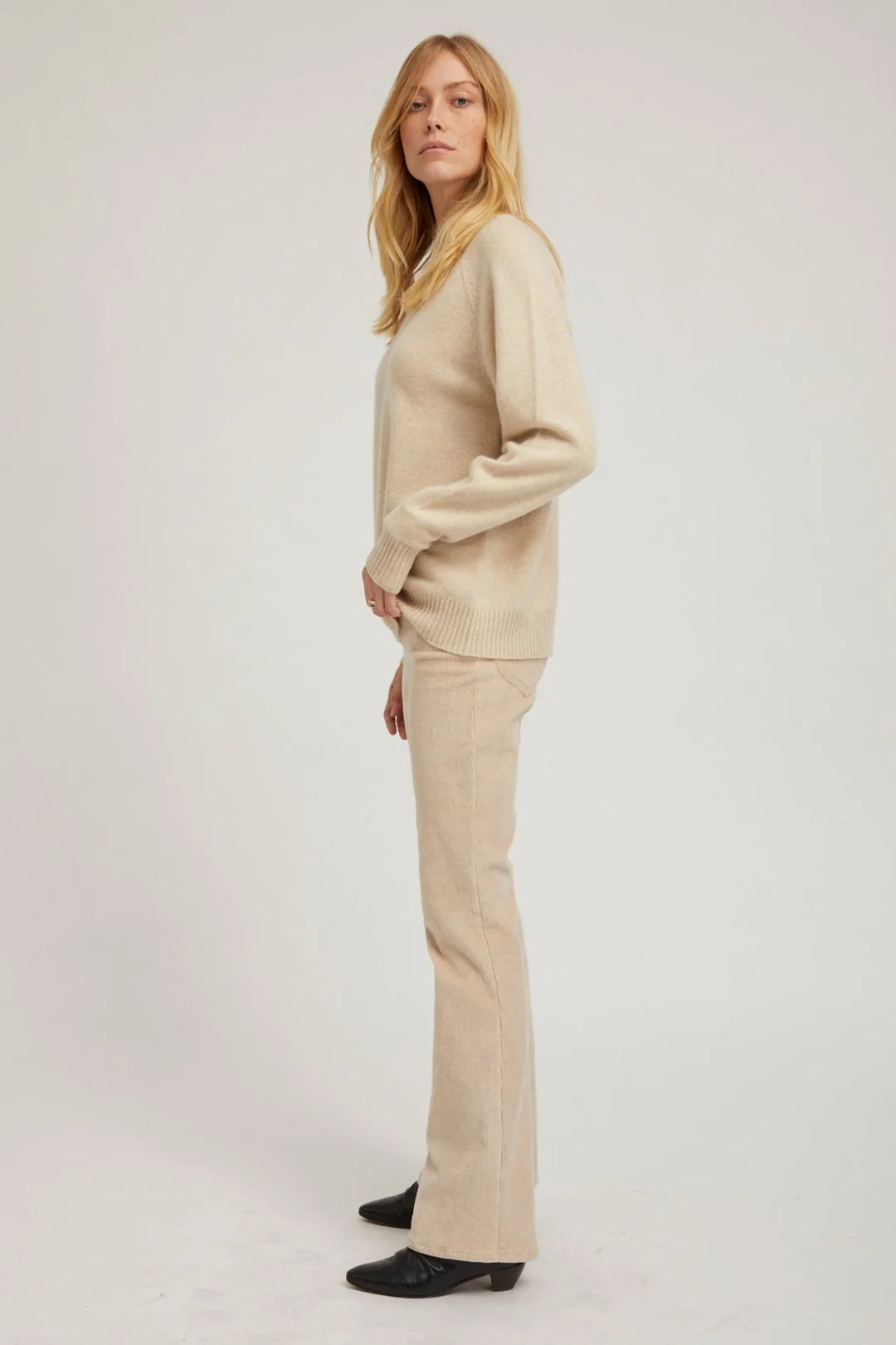 Oyster Cashmere Boyfriend Sweater