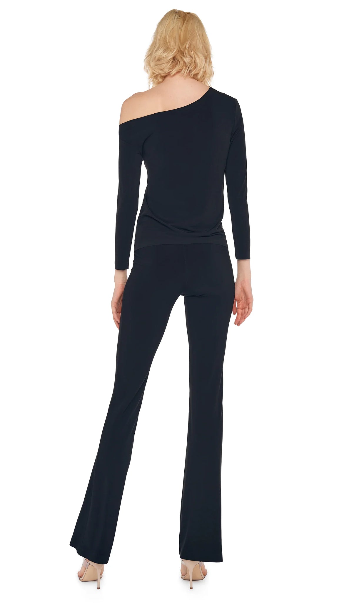 Long Sleeve Drop Shoulder Top in Black